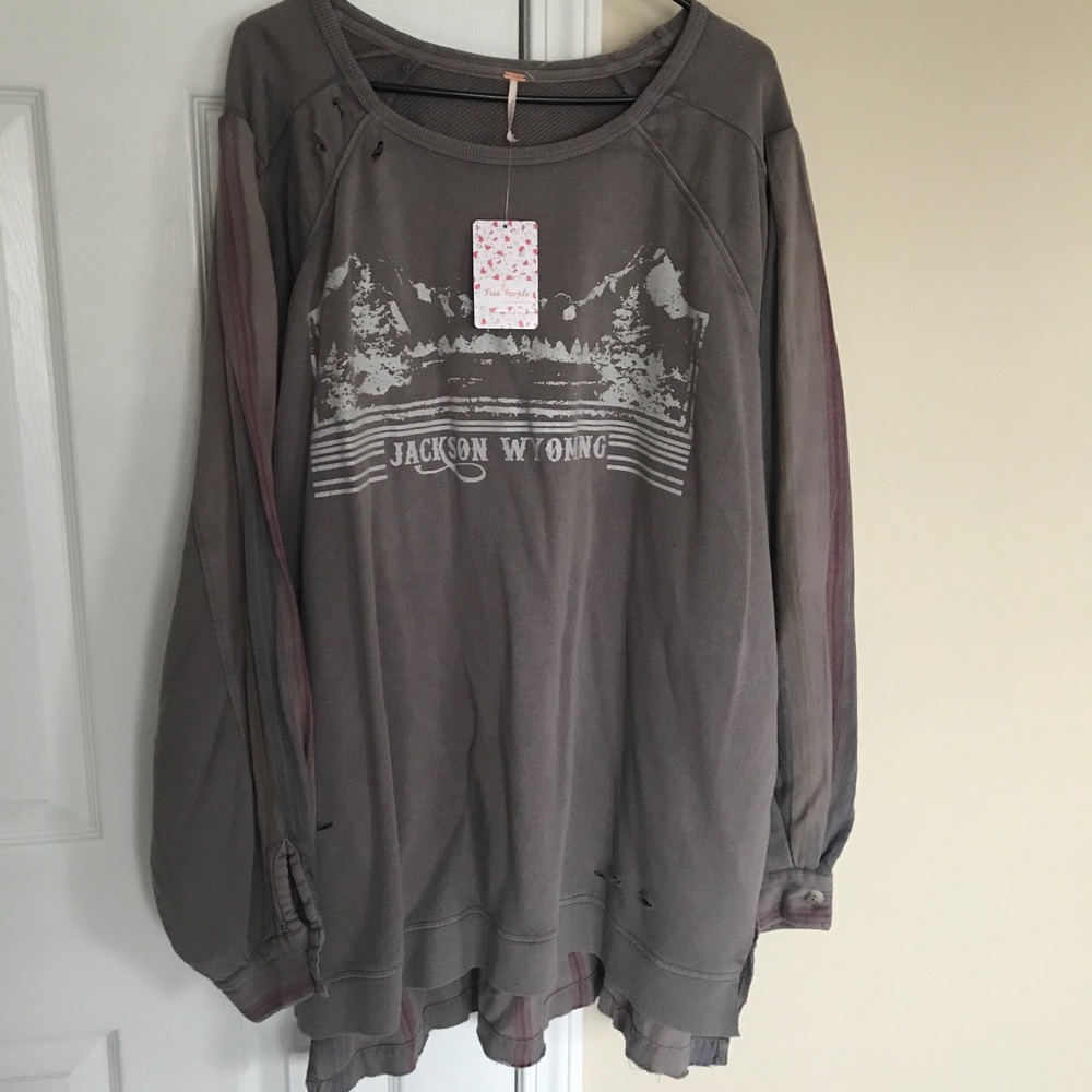Free People Sweatshirt Tunic Blouse